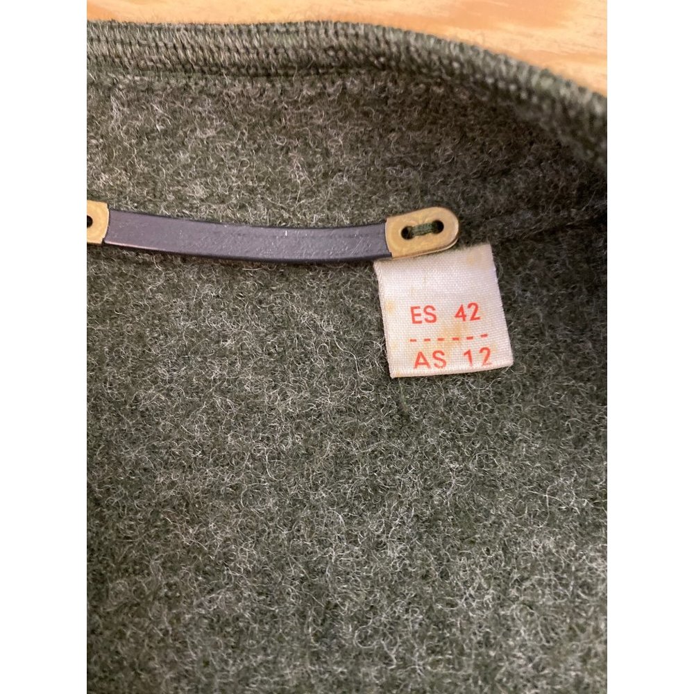 Vintage German Wool Cardigan Archbishopric of Mainz 1765 Coin Buttons Green M HT - Picture 8 of 16